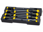 A Stanley multi-tip screwdriver with a comfort-grip handle and a hardened steel tip, for general assembly and fastening work.