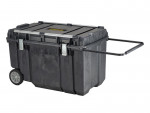 A steel Stanley steel tool chest with multiple drawers, a locking lid, and rubber-lined interior, for organising and storing hand tools.