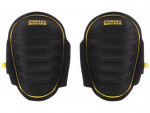 A pair of foam-padded knee pads with adjustable straps, designed to protect the knees during kneeling work.
