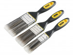 A brush with natural or synthetic bristles and an ergonomic handle, for applying coatings or cleaning surfaces.