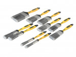 A brush with natural or synthetic bristles and an ergonomic handle, for applying coatings or cleaning surfaces.