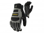 A pair of work gloves with a textured grip palm and adjustable wrist closure, designed for general site use.