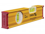A Stabila  spirit level with an extruded aluminium body and accurate vials, for checking horizontal and vertical alignment.