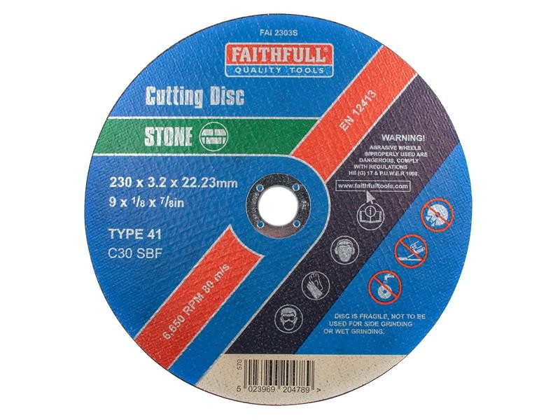 Faithfull FAI2303S Stone Cut Off Disc 230 x 3.2 x 22.23mm