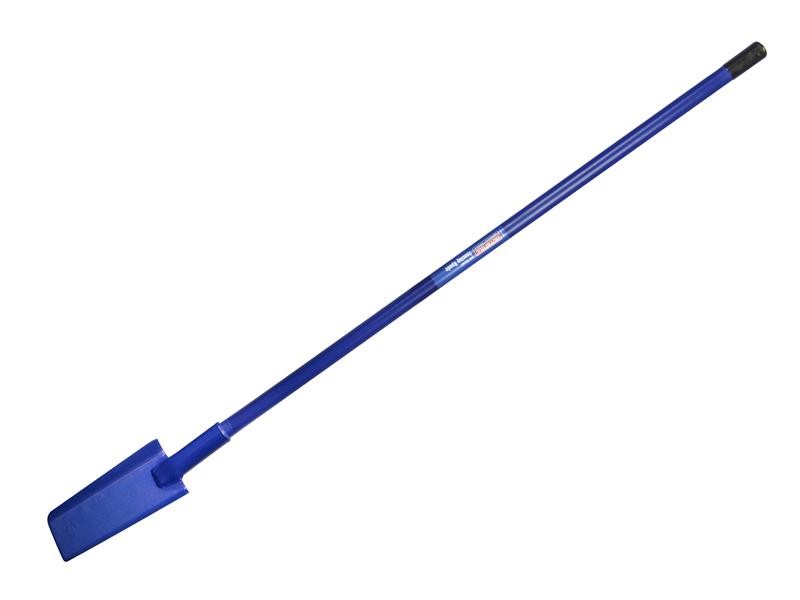 A Faithfull short-handled square-bladed spade with a steel blade and a wooden or fibreglass shaft, for general digging work.