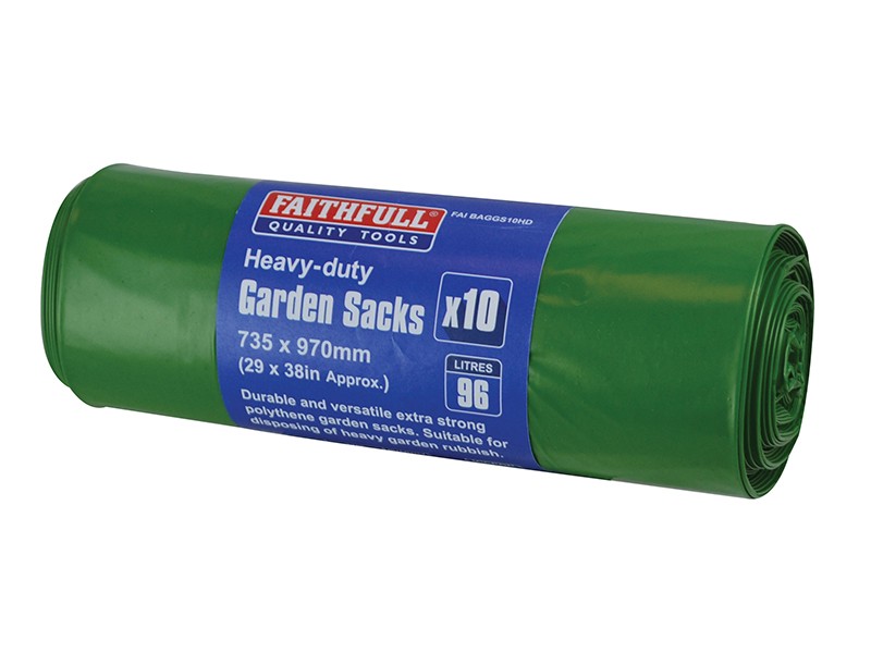 Faithfull FAIBAGGS10HD Heavy-Duty Strong Garden Sacks (Roll 10)
