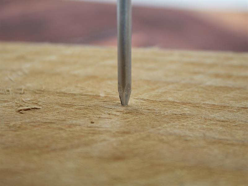 A steel wire nail with a flat head and a smooth shank, for general-purpose timber fastening.