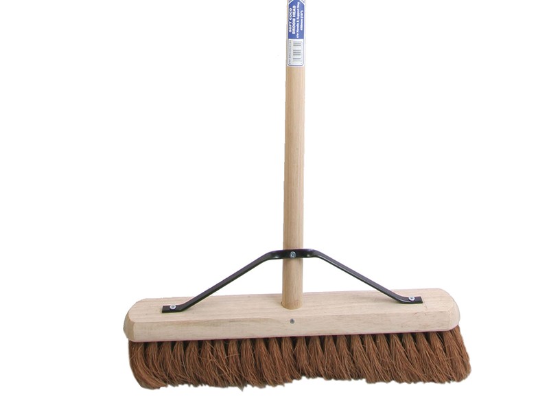 Faithfull FAIBRCOCO18H Broom Soft Coco 450mm (18in) + Handle & Stay