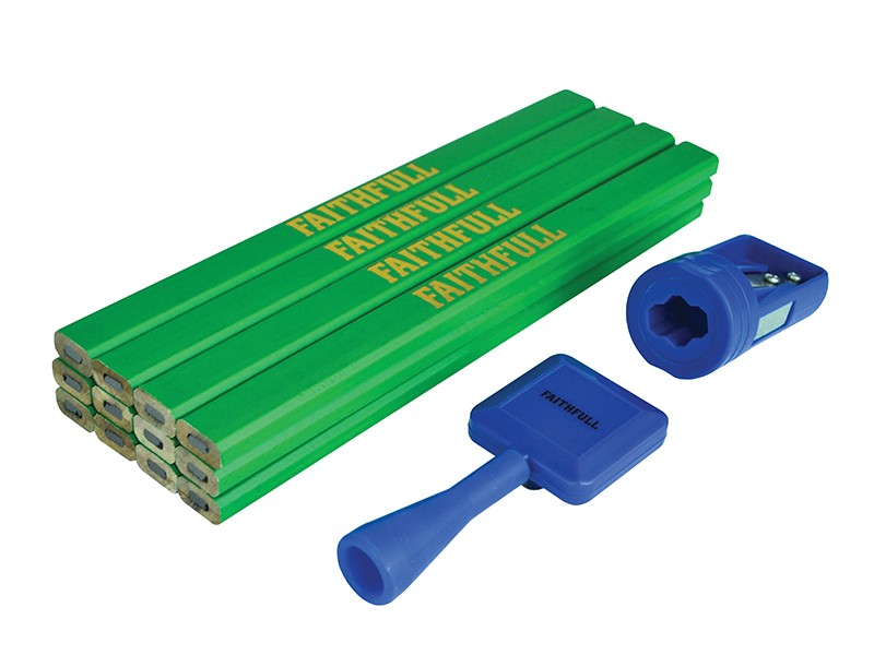 A marking tool with a hardened scribing tip or pencil lead, used for accurately marking cut lines on timber, metal, and masonry.