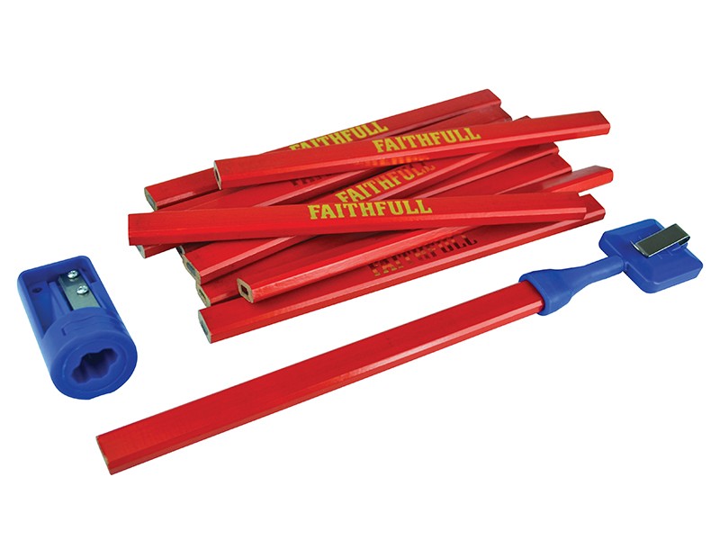 A marking tool with a hardened scribing tip or pencil lead, used for accurately marking cut lines on timber, metal, and masonry.