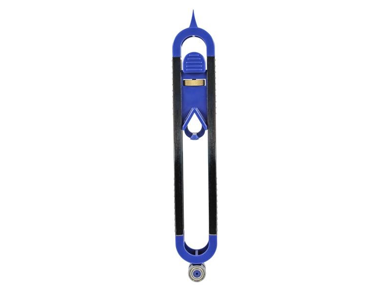 A Faithfull needle file with a hardened steel abrasive surface and a turned wooden or synthetic handle, for shaping and deburring metal.