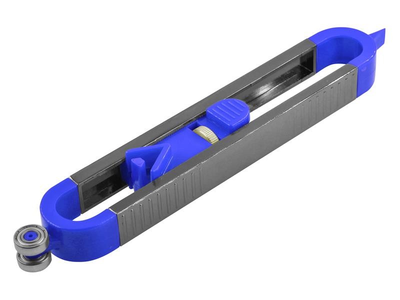 A Faithfull needle file with a hardened steel abrasive surface and a turned wooden or synthetic handle, for shaping and deburring metal.