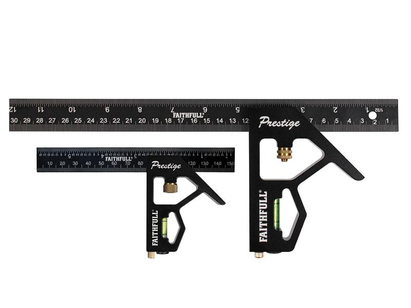 Faithfull FAICS300TCNC Prestige Combination Square Twin Pack 150mm (6in) & 300mm (12in)