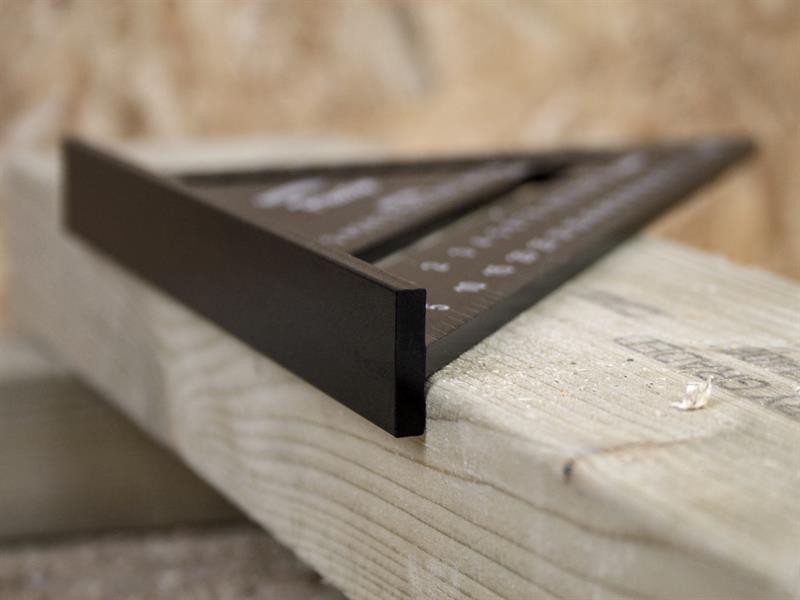 A precision steel try square with a hardened blade and a machined stock, used for checking and marking right angles in woodworking and metalwork.