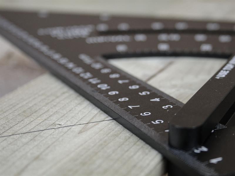 A precision steel try square with a hardened blade and a machined stock, used for checking and marking right angles in woodworking and metalwork.