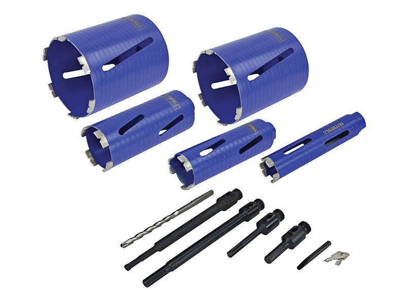 Photo of Faithfull FAIDCKIT11 Diamond Core Drill Kit & Case Set of 11