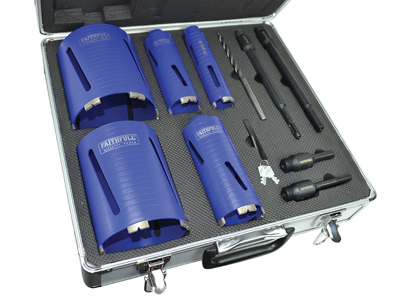 A Faithfull cordless drill driver with a keyless chuck and variable-speed trigger, for drilling and screw driving.