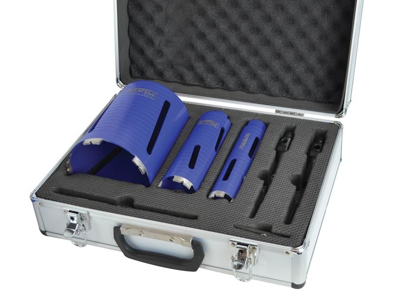 Faithfull FAIDCKIT7 Diamond Core Drill Kit & Case Set of 7