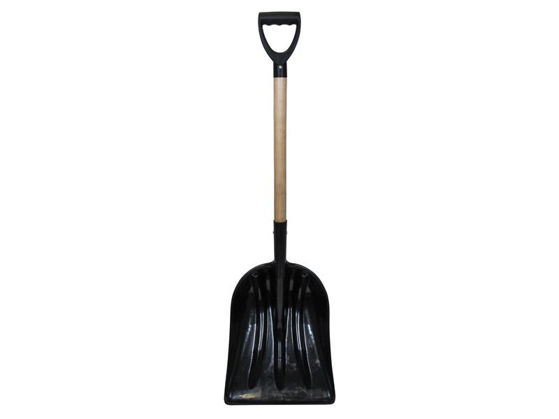 A Faithfull short-handled square-bladed spade with a steel blade and a wooden or fibreglass shaft, for general digging work.
