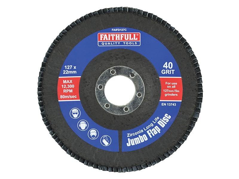 Faithfull FAIFD127C Abrasive Jumbo Flap Disc 127mm Coarse