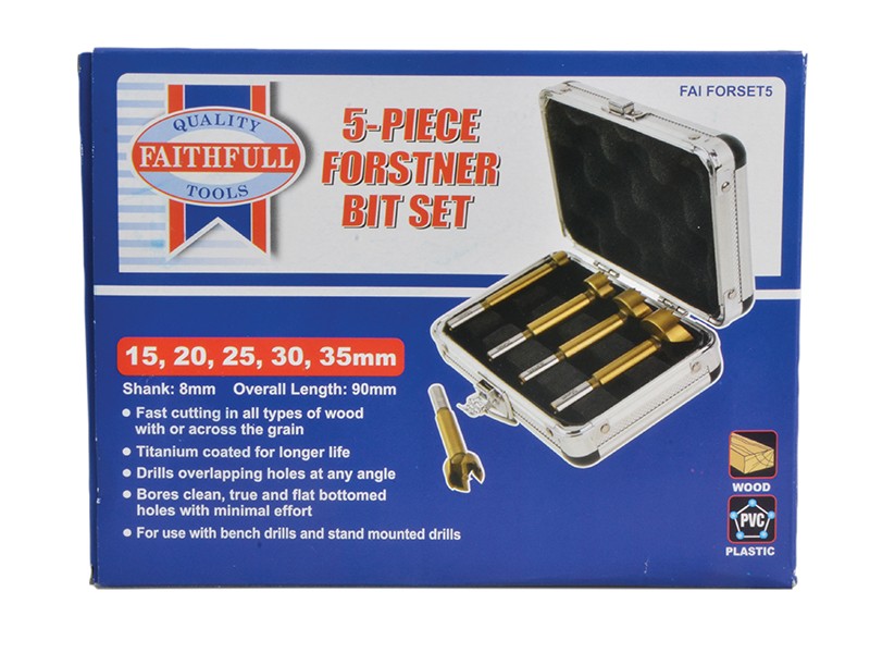 A set of 5 Faithfull screwdrivers with colour-coded handles covering a range of flathead and Phillips sizes.,