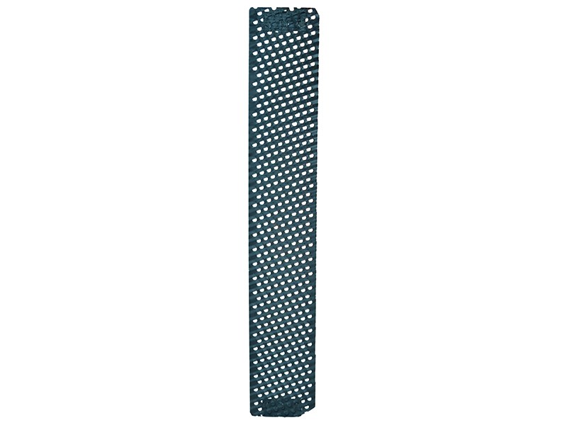 A Faithfull needle file with a hardened steel abrasive surface and a turned wooden or synthetic handle, for shaping and deburring metal.