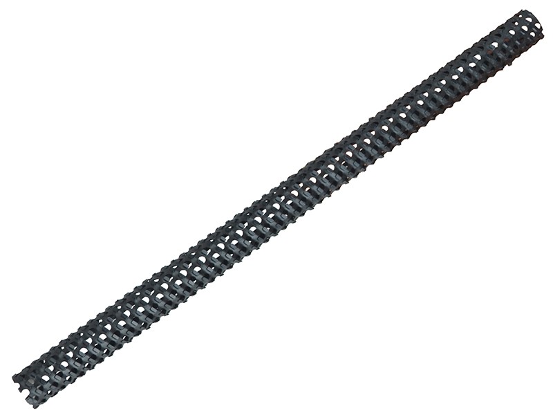 A Faithfull round file with a hardened steel abrasive surface and a turned wooden or synthetic handle, for shaping and deburring metal.