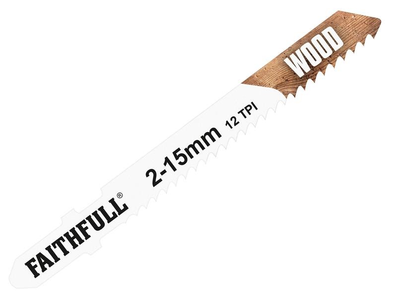 Faithfull FAIJBT119B Wood Jigsaw Blades Pack of 5 T119B