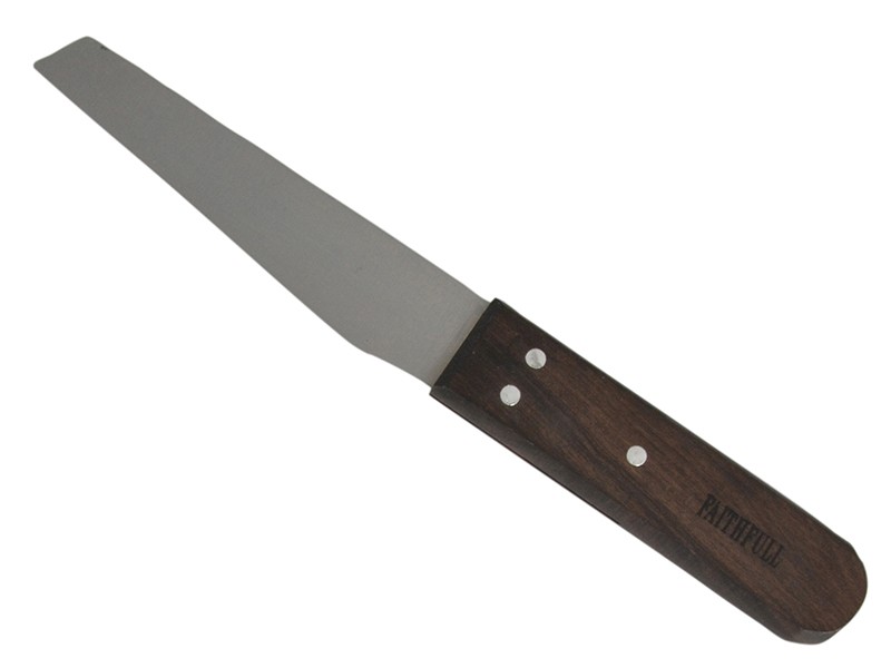 A cutting knife with a steel blade and an ergonomic handle, for general site and workshop use.