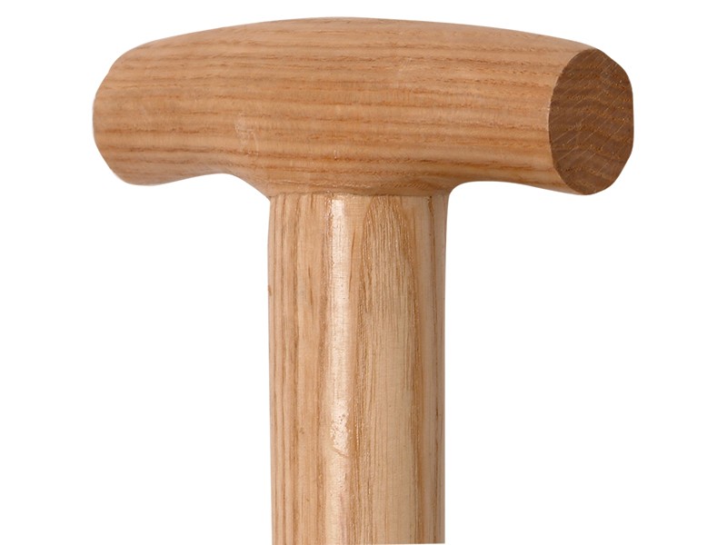 A Faithfull garden fork with four hardened steel tines and a wooden handle, for breaking up soil and lifting root vegetables.