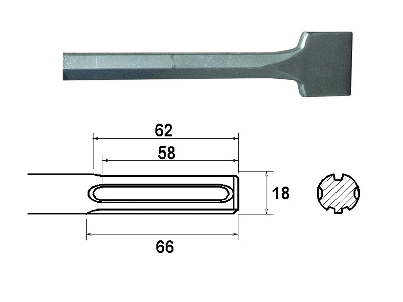 Faithfull FAIMAXSC50 SDS Max Straight Scaling Chisel 50 x 400mm