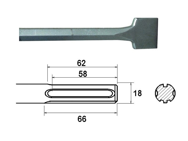 Faithfull FAIMAXSC75 SDS Max Straight Scaling Chisel 75 x 300mm