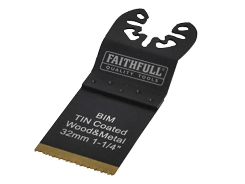 Faithfull FAIMFBM32 Multi-Functional Tool Bi-Metal Flush Cut TiN Coated Blade 32mm