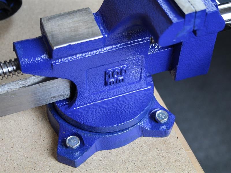 A Faithfull clamp with an adjustable jaw and a screw-tightening mechanism, for holding workpieces in position during cutting, drilling, or bonding.