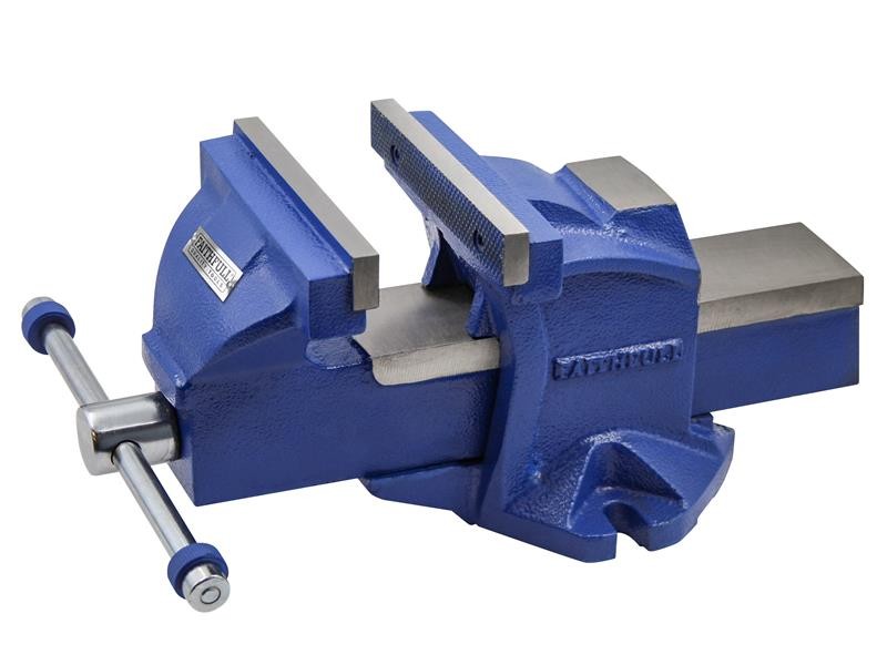 A Faithfull clamp with an adjustable jaw and a screw-tightening mechanism, for holding workpieces in position during cutting, drilling, or bonding.