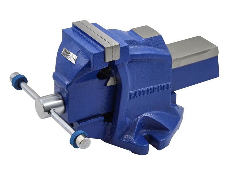 A Faithfull clamp with an adjustable jaw and a screw-tightening mechanism, for holding workpieces in position during cutting, drilling, or bonding.