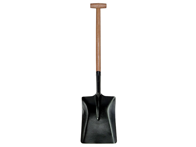A Faithfull short-handled square-bladed spade with a steel blade and a wooden or fibreglass shaft, for general digging work.