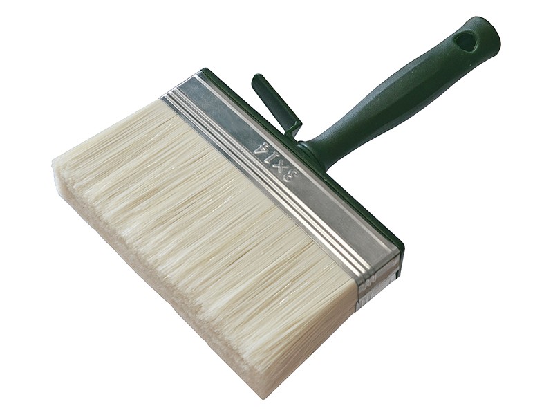 A 30mm flat-cut paintbrush with synthetic or natural bristles and a wooden or plastic handle, for applying paint and primer.