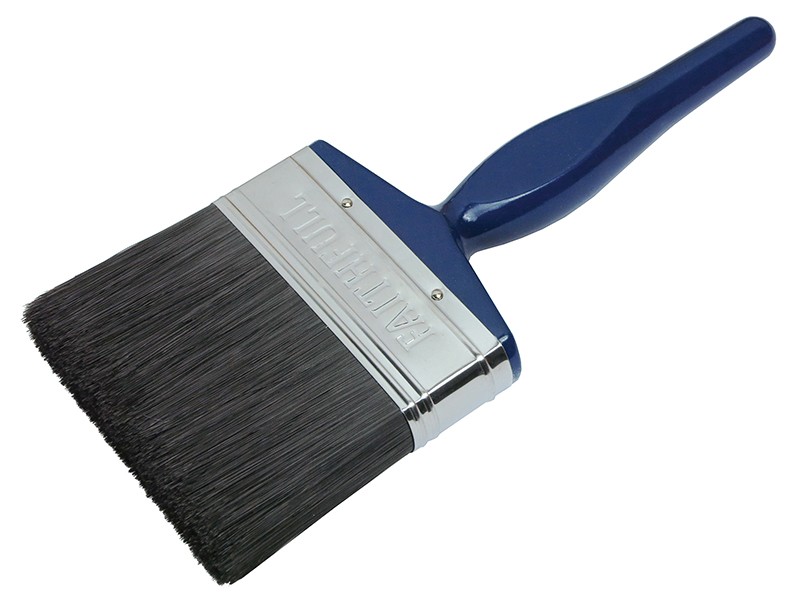 A tin of Faithfull protective metal paint for long-lasting rust protection on ferrous metal surfaces.,