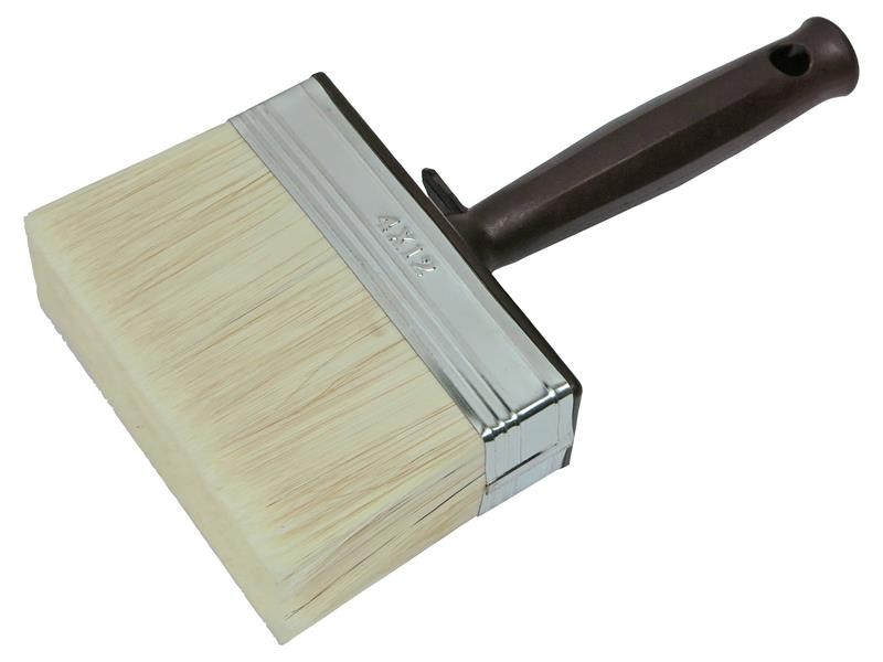 A brush with natural or synthetic bristles and an ergonomic handle, for applying coatings or cleaning surfaces.