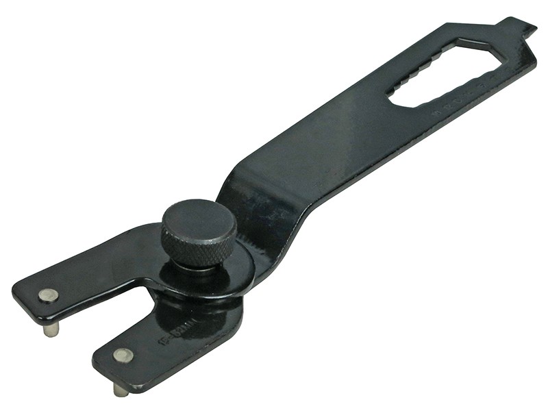 A Faithfull cordless angle grinder with a side handle, and a wheel guard, for grinding, cutting, and surface preparation.