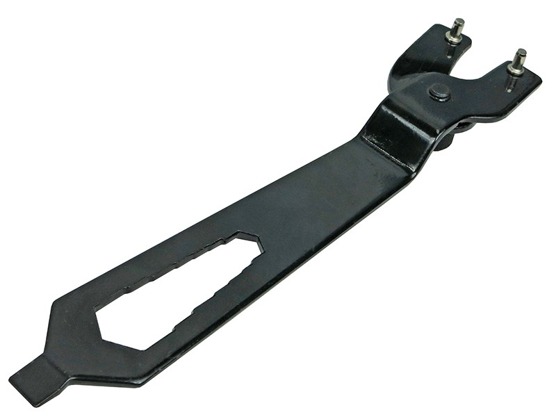 A Faithfull cordless angle grinder with a side handle, and a wheel guard, for grinding, cutting, and surface preparation.