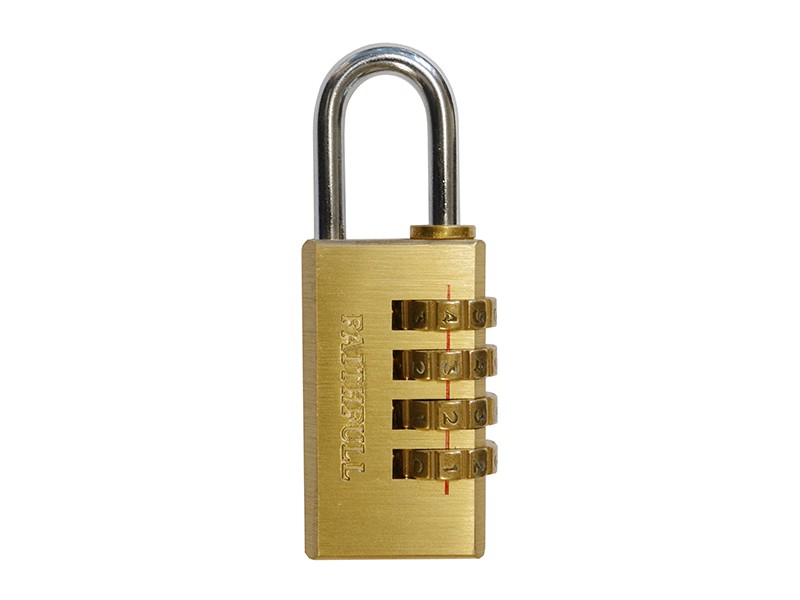 Faithfull FAIPLB20COM Brass Combination Padlock 20mm