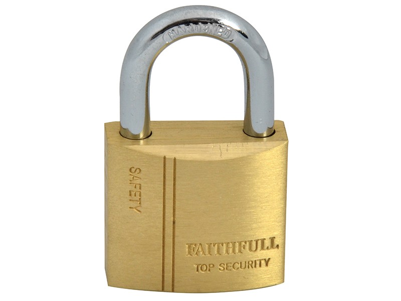 Faithfull FAIPLB30 Brass Padlock 30mm 3 Keys