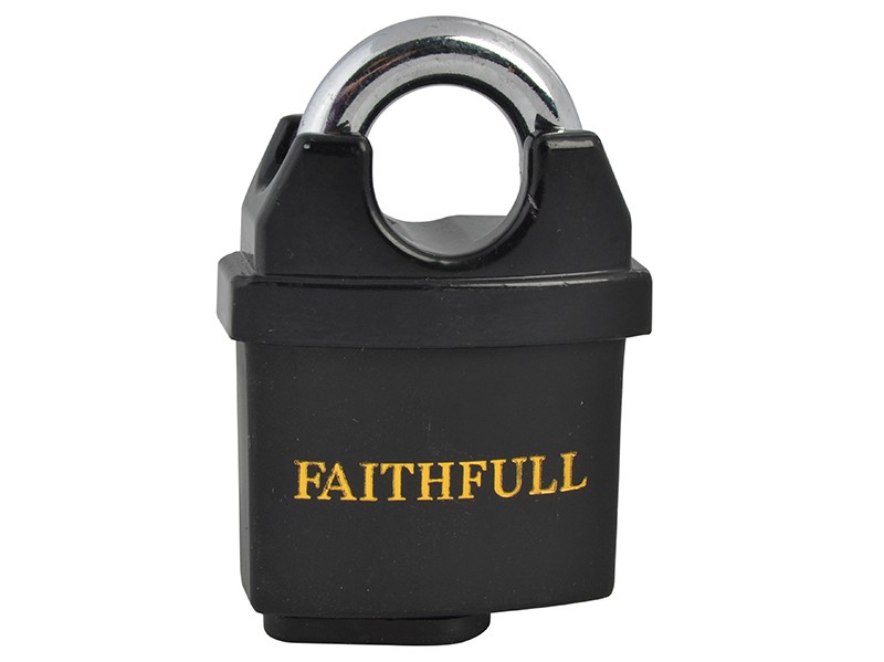 Faithfull FAIPLB50WP PVC Coated Brass Padlock 50mm