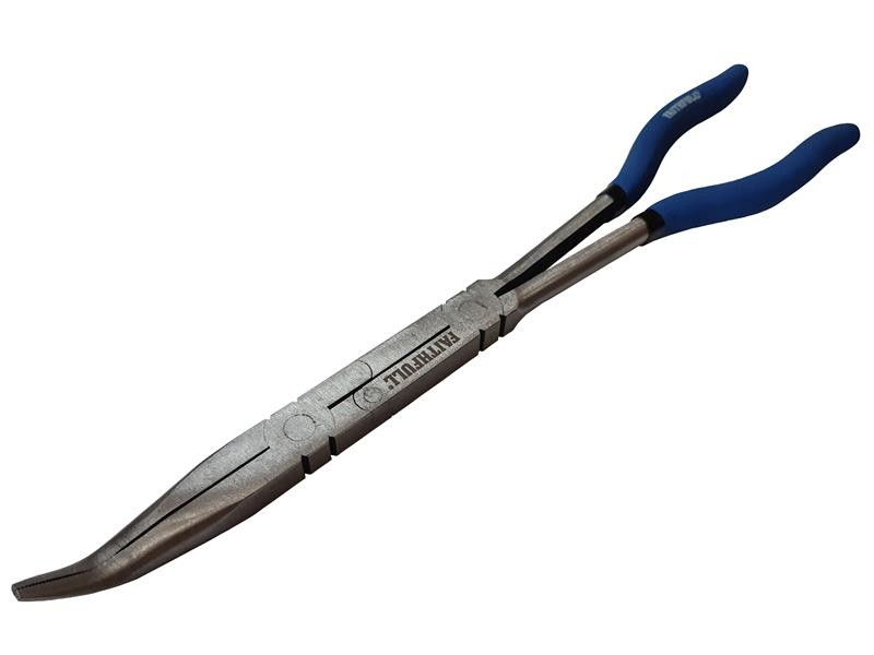 A pair of Faithfull pliers with hardened steel jaws and insulated handles, for gripping and bending work.