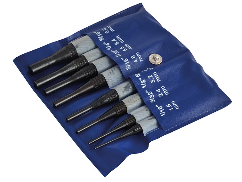 Faithfull FAIPPSET8RH Round Head Parallel Pin Punch Set, 8 Piece