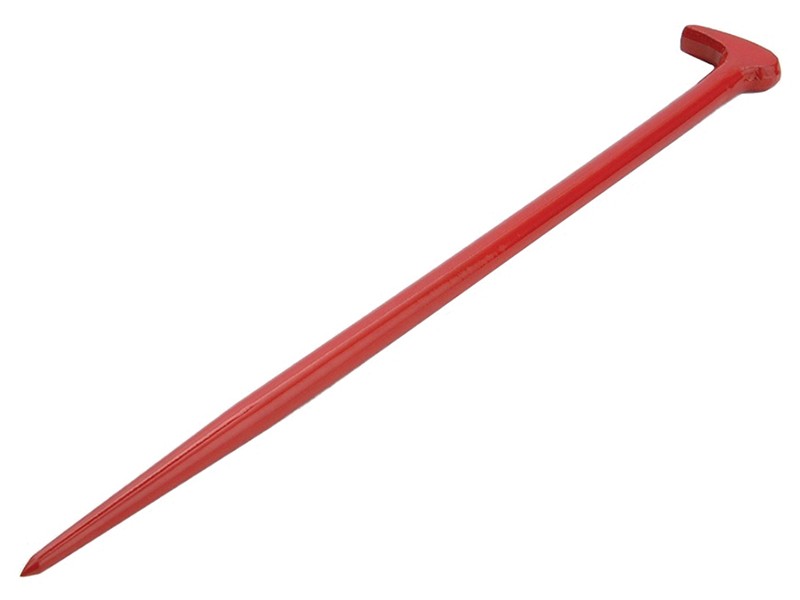 A hardened steel crowbar with a curved prying end and a pointed chisel tip, designed for levering, prying, and demolition work.