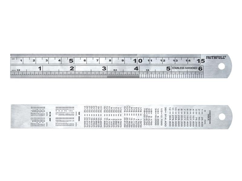 Faithfull FAIRULE150SS Steel Rule 150mm / 6in x 19mm