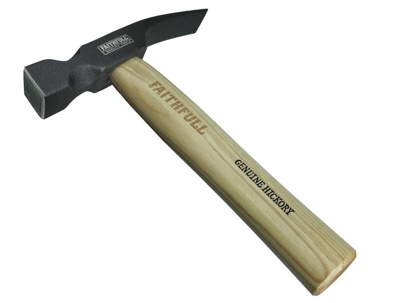A hammer with a steel head and a steel-handled handle, for general fastening and construction use.